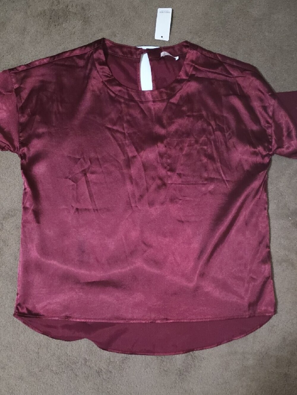 Ekouaer Women's Satin Pajama Set in Burgundy - Picture 2 of 9